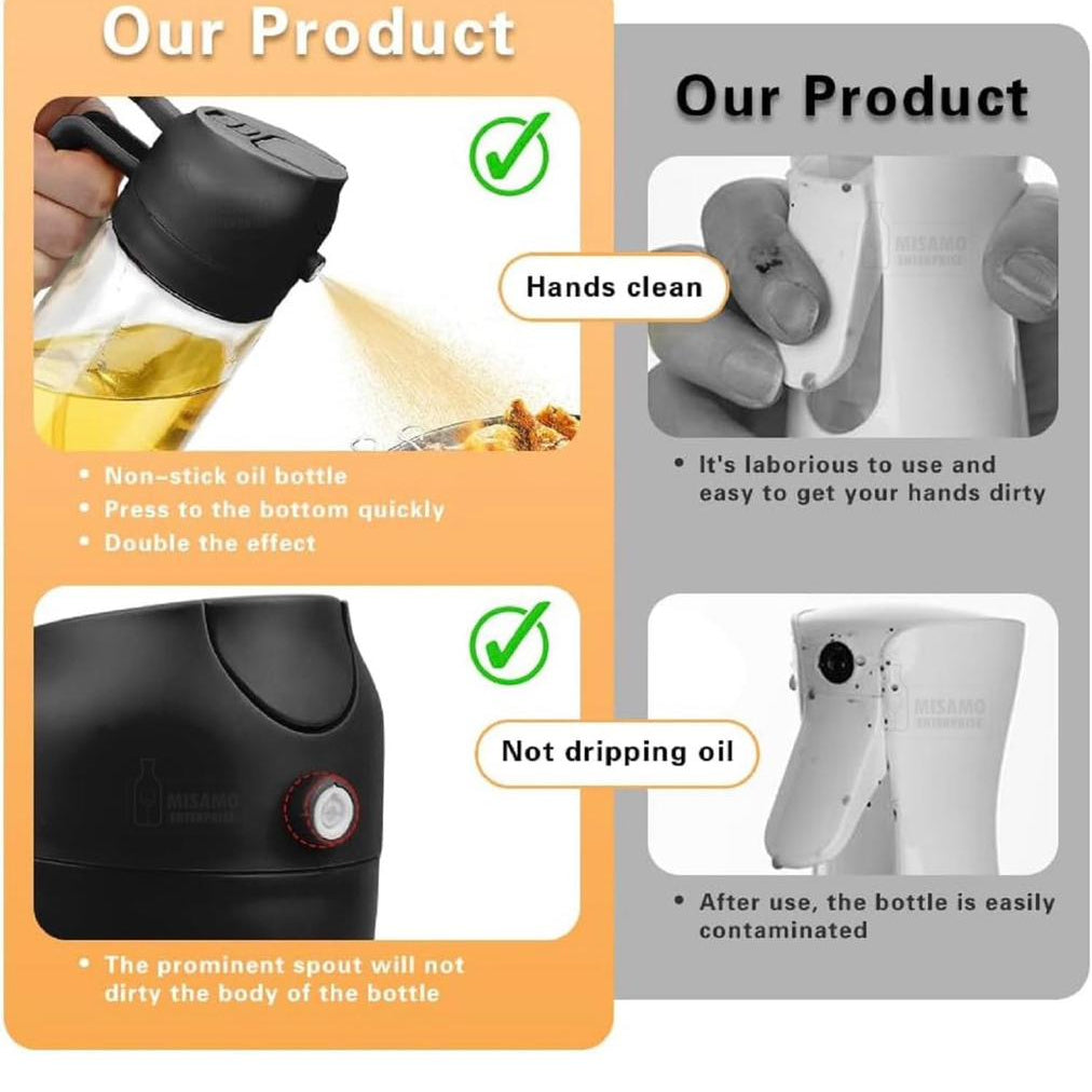 2 in 1 Oil Dispenser & Spray Bottle